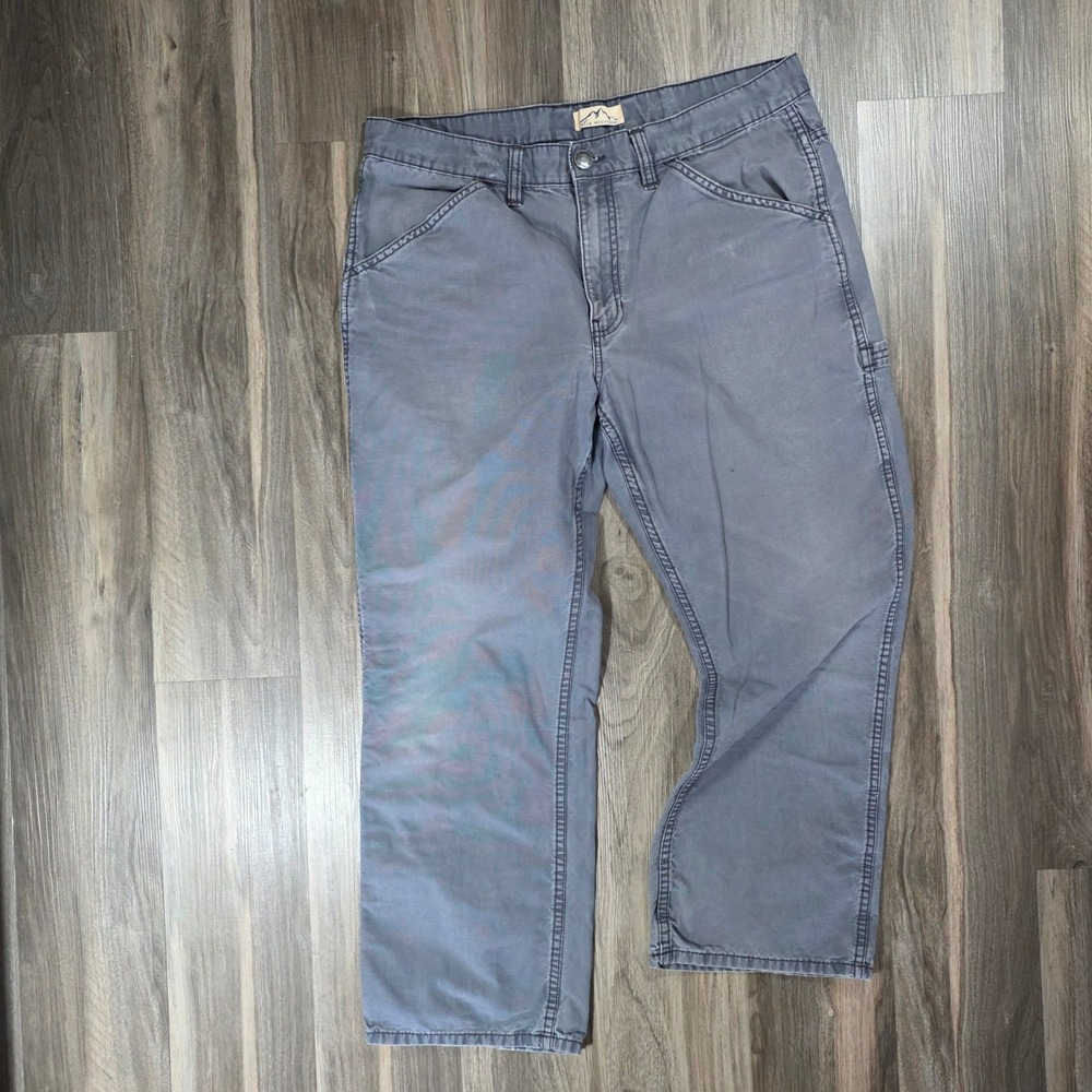 Blue Mountain Mens Gray Cotton Canvas Work‎ Utility Pants 36x30 19-R021-U7